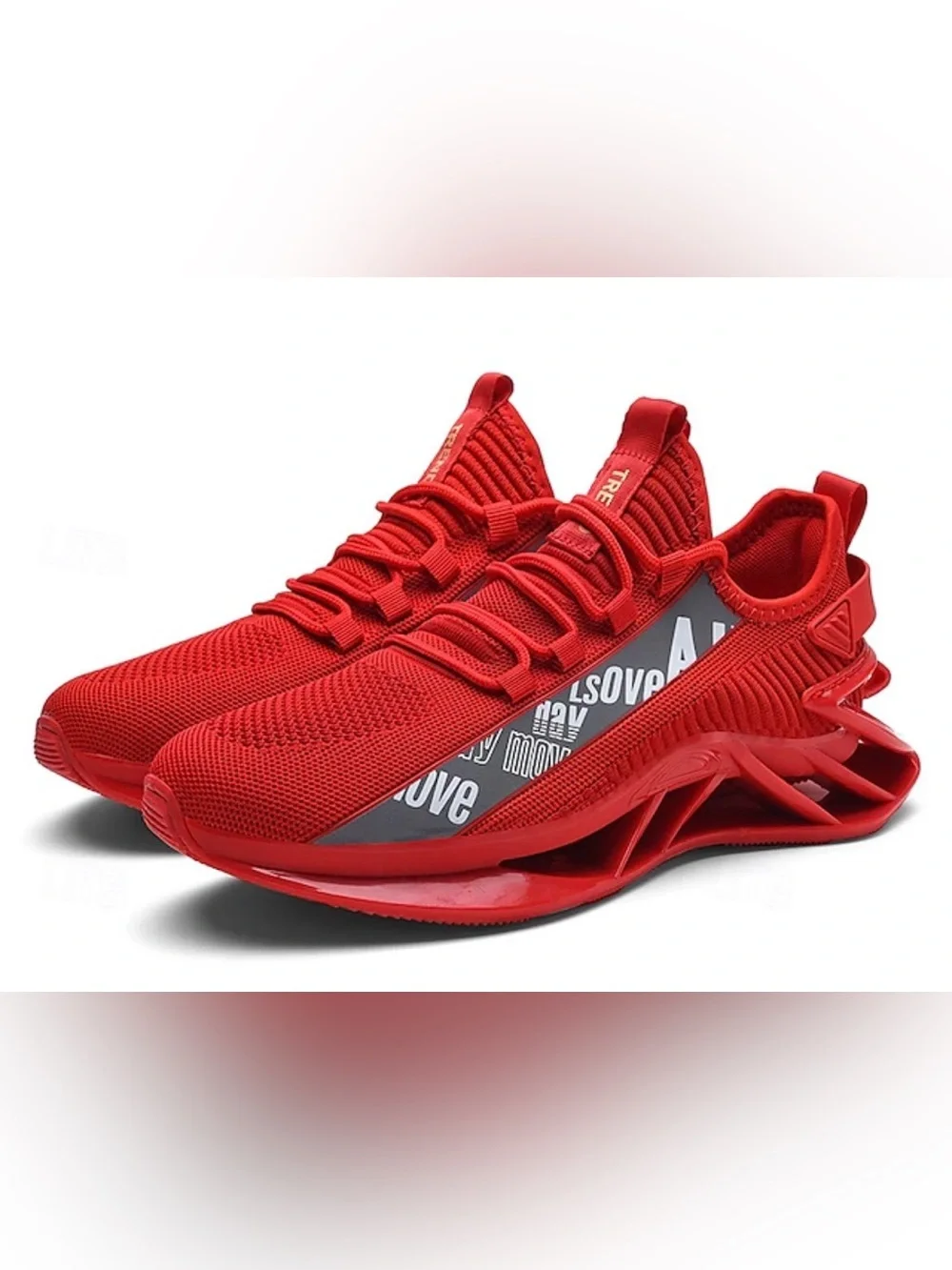 Men's Red Performance Knit Sneakers